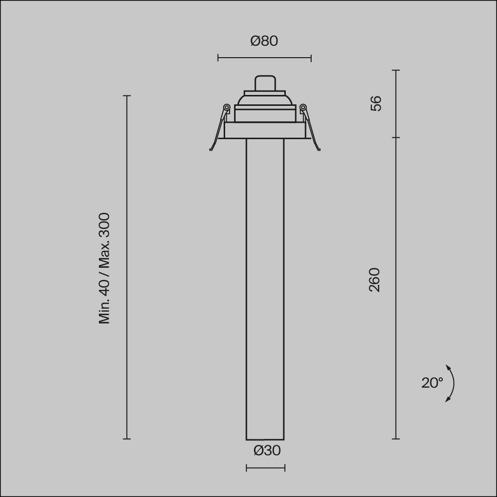 Встраиваемый светильник Technical C140RS-L300-7W4K-W