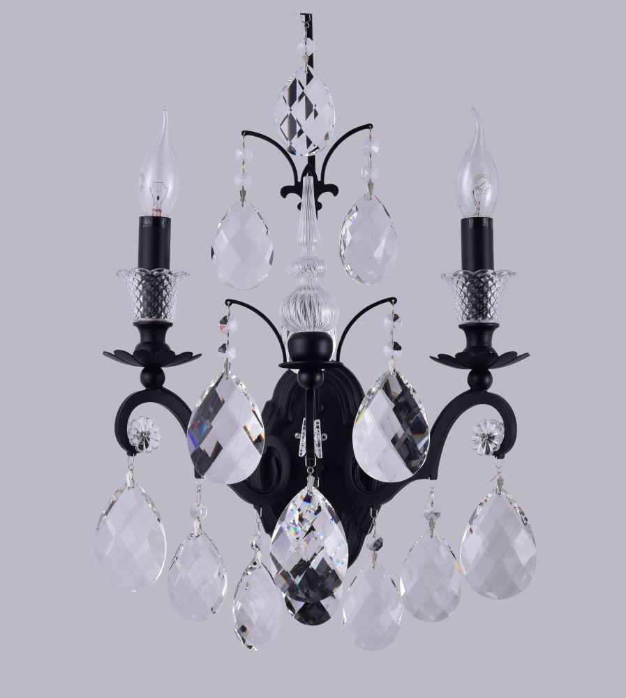 Crystal Lux Бра Crystal Lux MAGNIFICO AP2 BLACK/TRANSPARENT