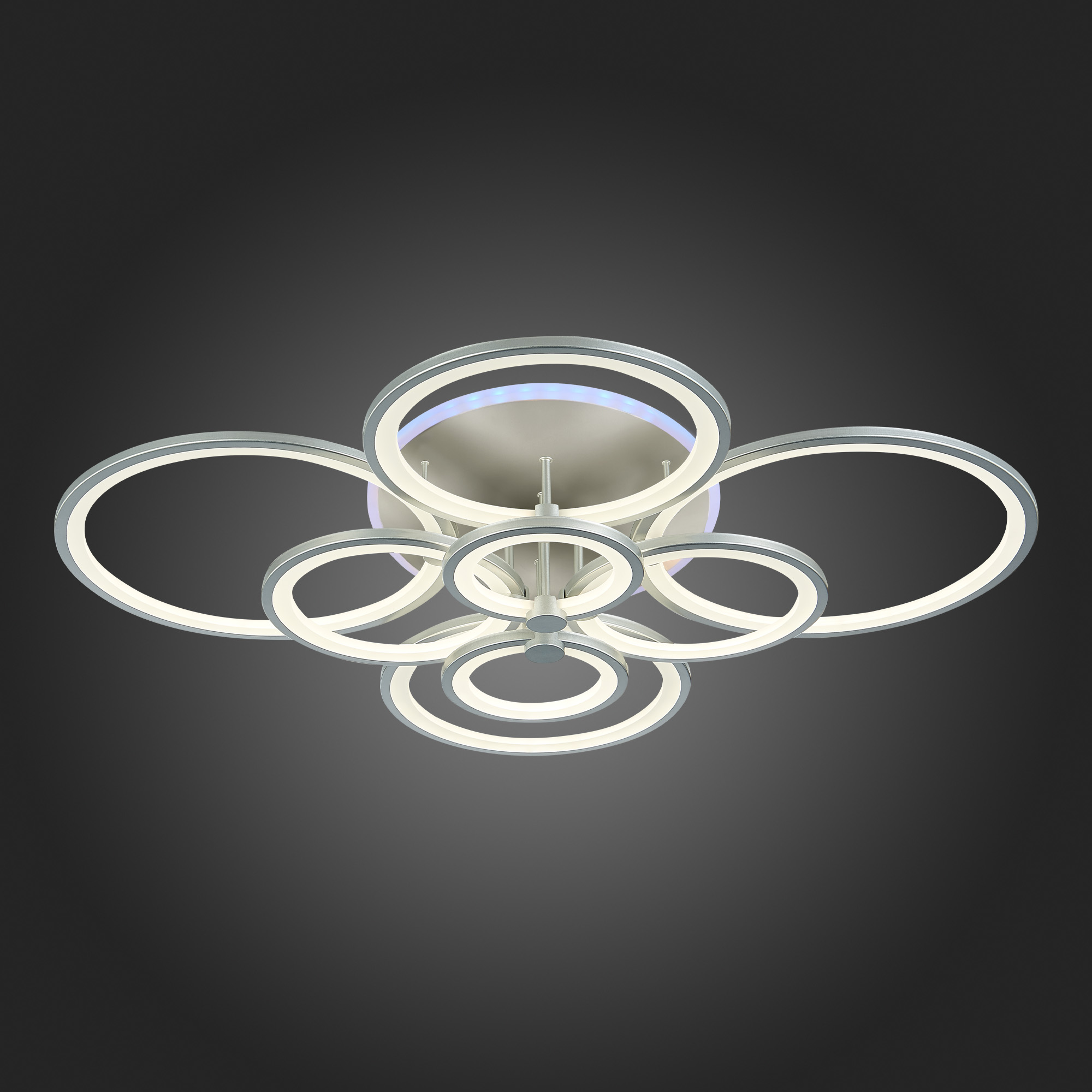 SLE200392-08RGB Светильник потолочный Серебристый/Белый LED 1*256W RGB 15W 3000-6000K LETO