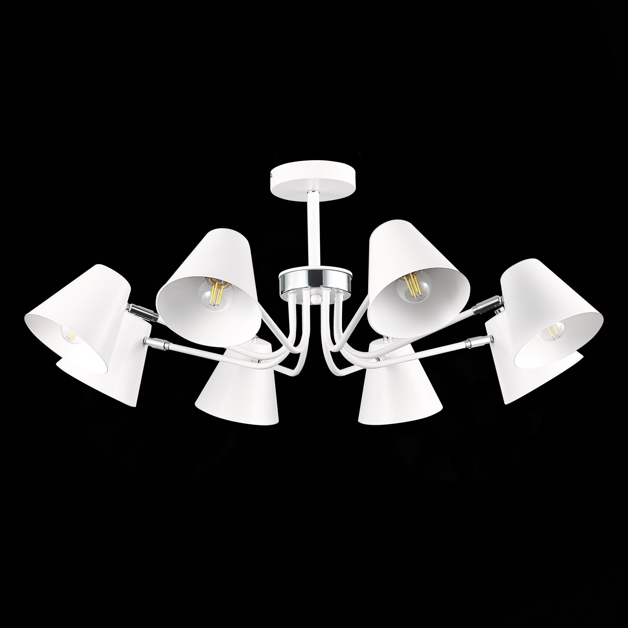 SLE106702-08 Светильник потолочный Белый,Хром/Белый E27 8*60W LERE