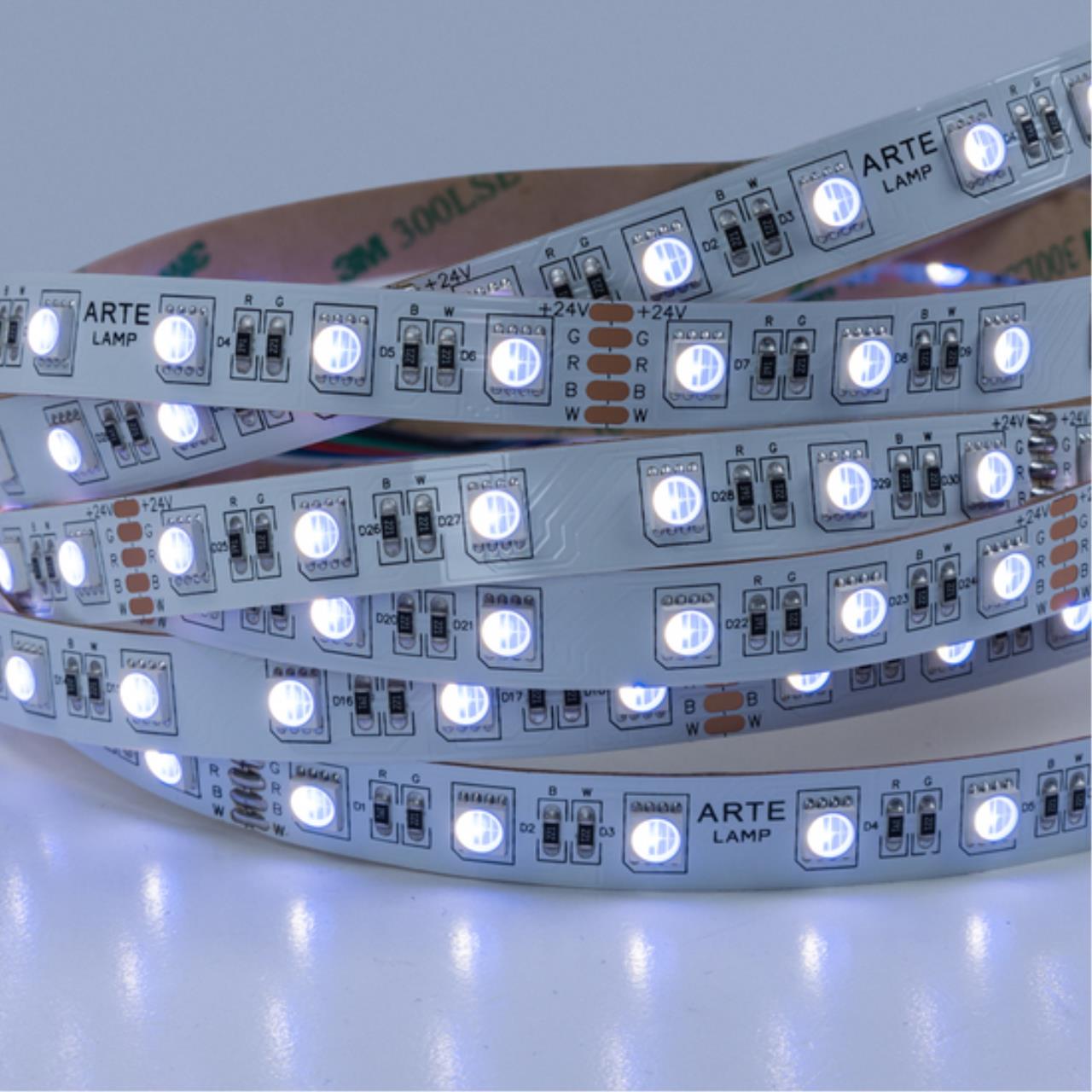 A2406012-01-RGB4K Светодиодная лента 24В 14,4Вт/м RGB+4000К 90+ 10мм SMD5050 60шт/м 5м IP20
