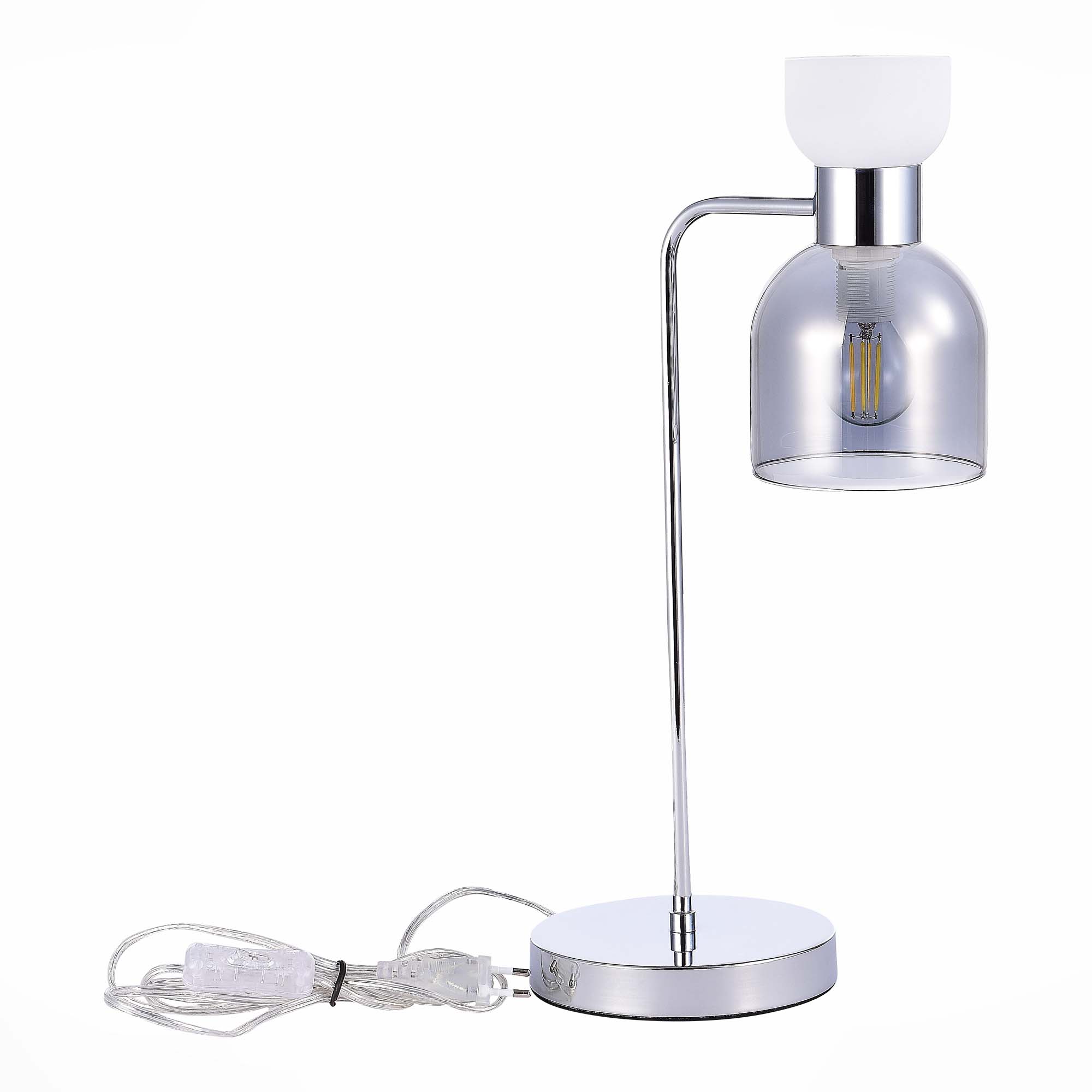 SLE1045-104-01 Настольная лампа Хром/Белый,  Дымчатый E14 1*40W VENTO