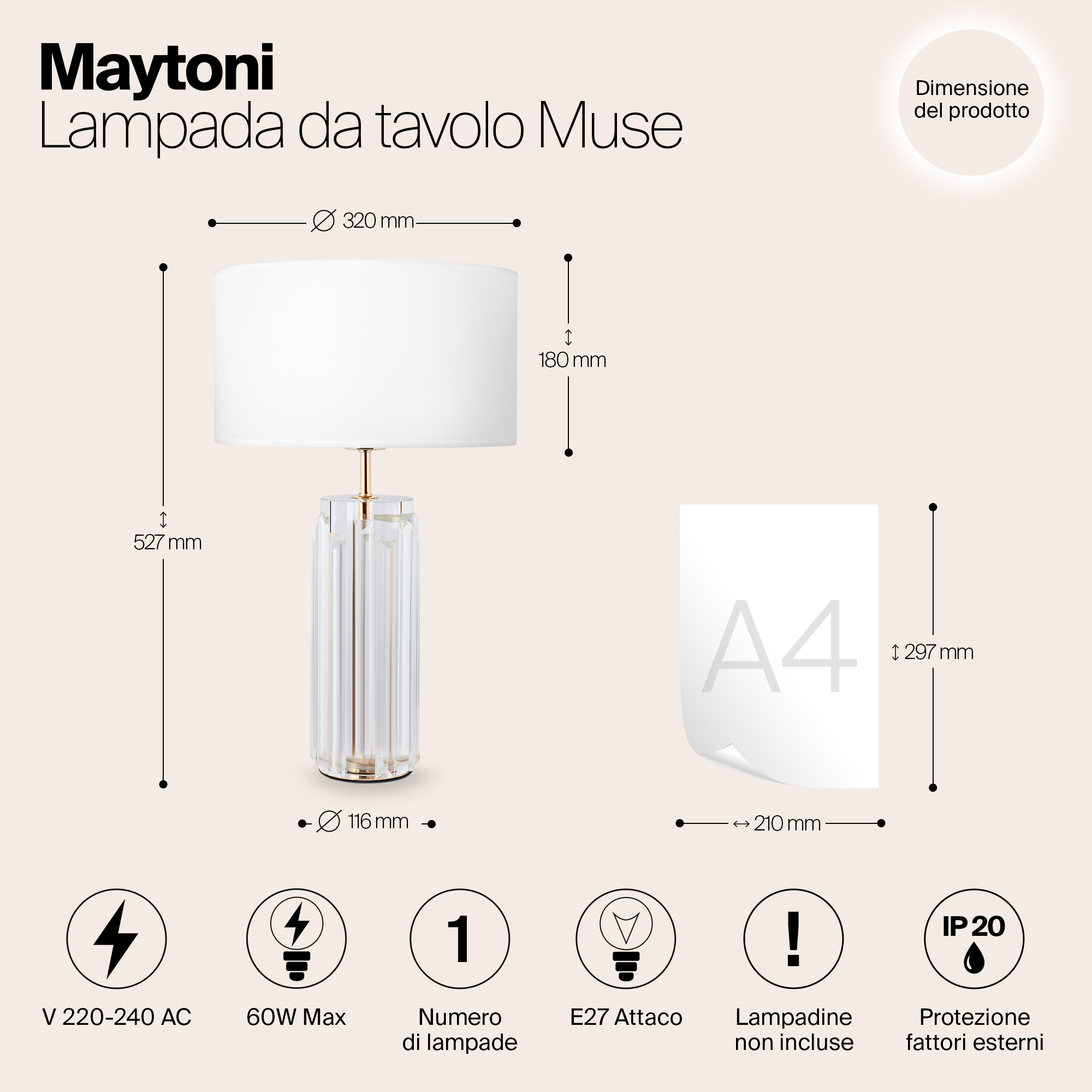 Настольный светильник Maytoni MOD304TL-01G