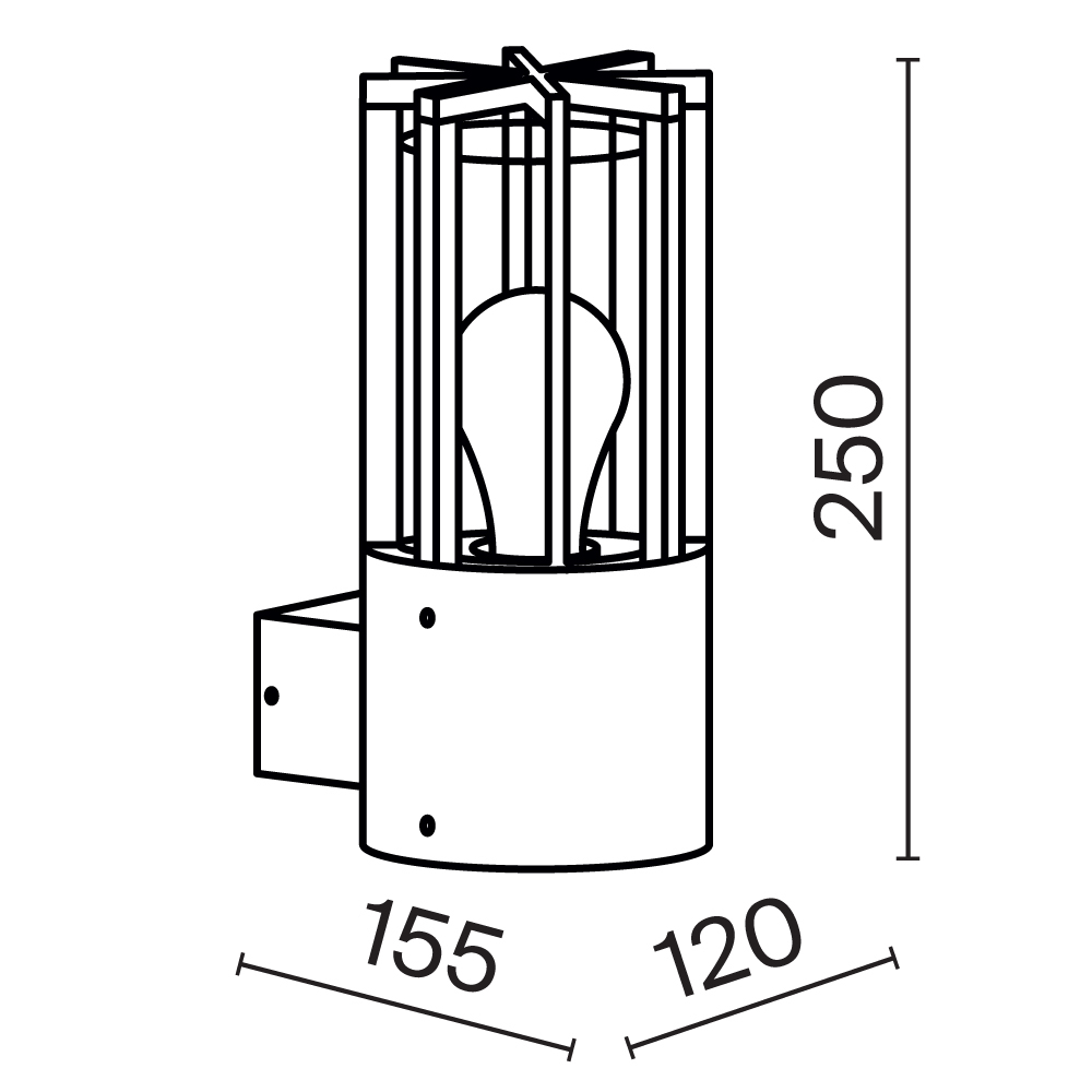 Настенный светильник (бра) Outdoor O453WL-01GF