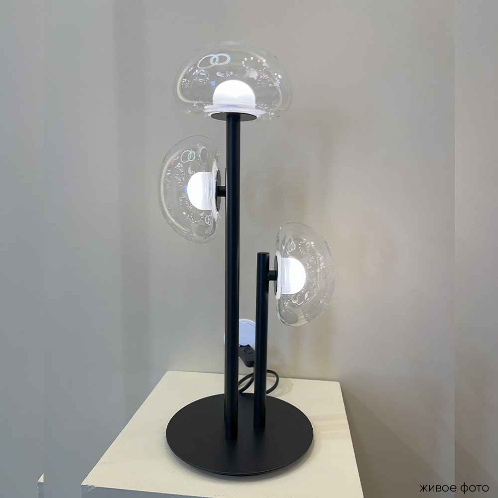 Crystal Lux Настольная лампа Crystal Lux BOSQUE LG3 BLACK/TRANSPARENT