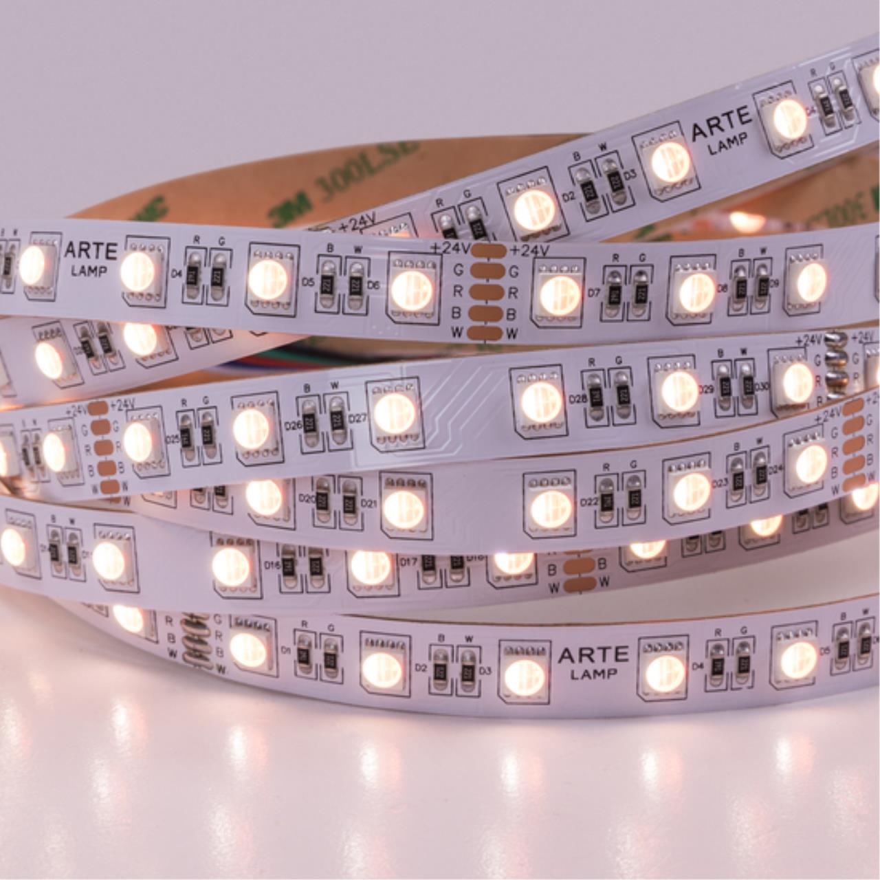 A2406012-01-RGB4K Светодиодная лента 24В 14,4Вт/м RGB+4000К 90+ 10мм SMD5050 60шт/м 5м IP20