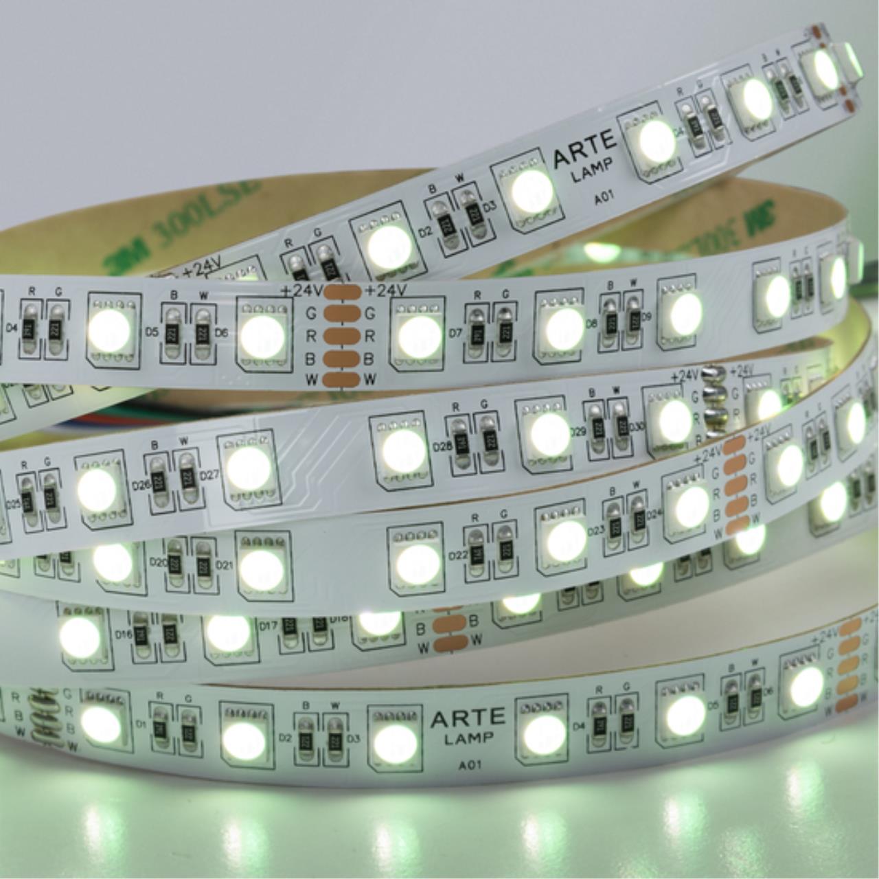 A2406012-01-RGB4K Светодиодная лента 24В 14,4Вт/м RGB+4000К 90+ 10мм SMD5050 60шт/м 5м IP20