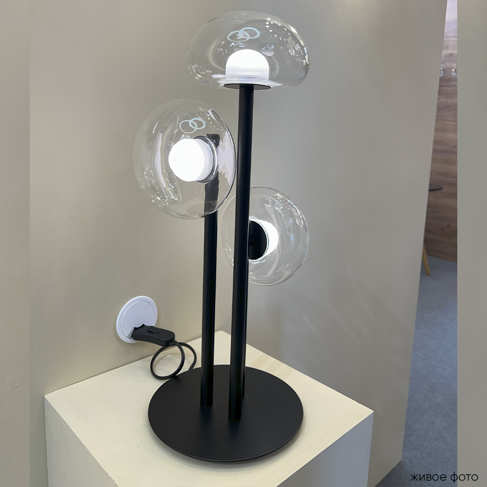 Crystal Lux Настольная лампа Crystal Lux BOSQUE LG3 BLACK/TRANSPARENT