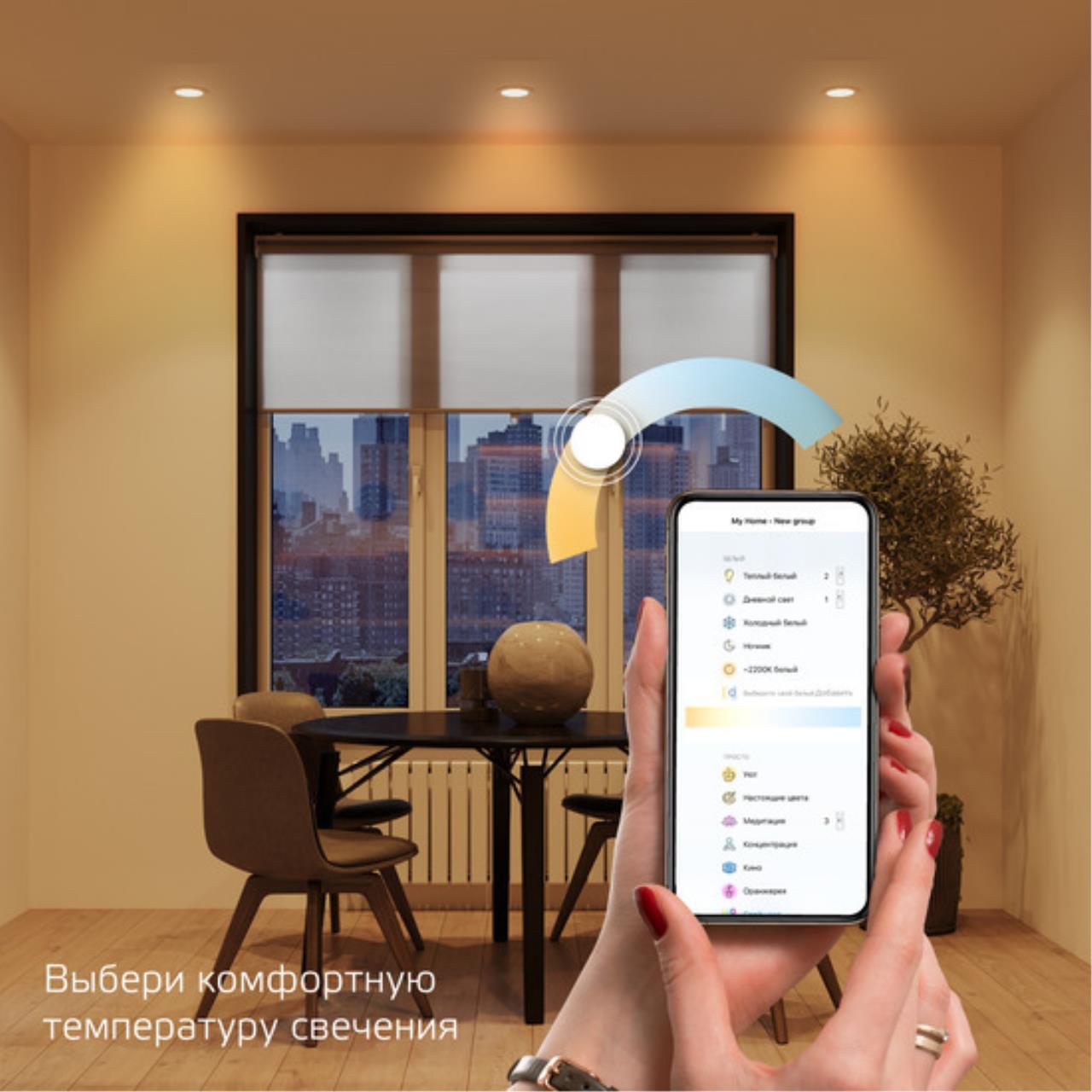 2030122 Светильник светодиодный Gauss Smart Home DIM+CCT 7 Вт 1/30