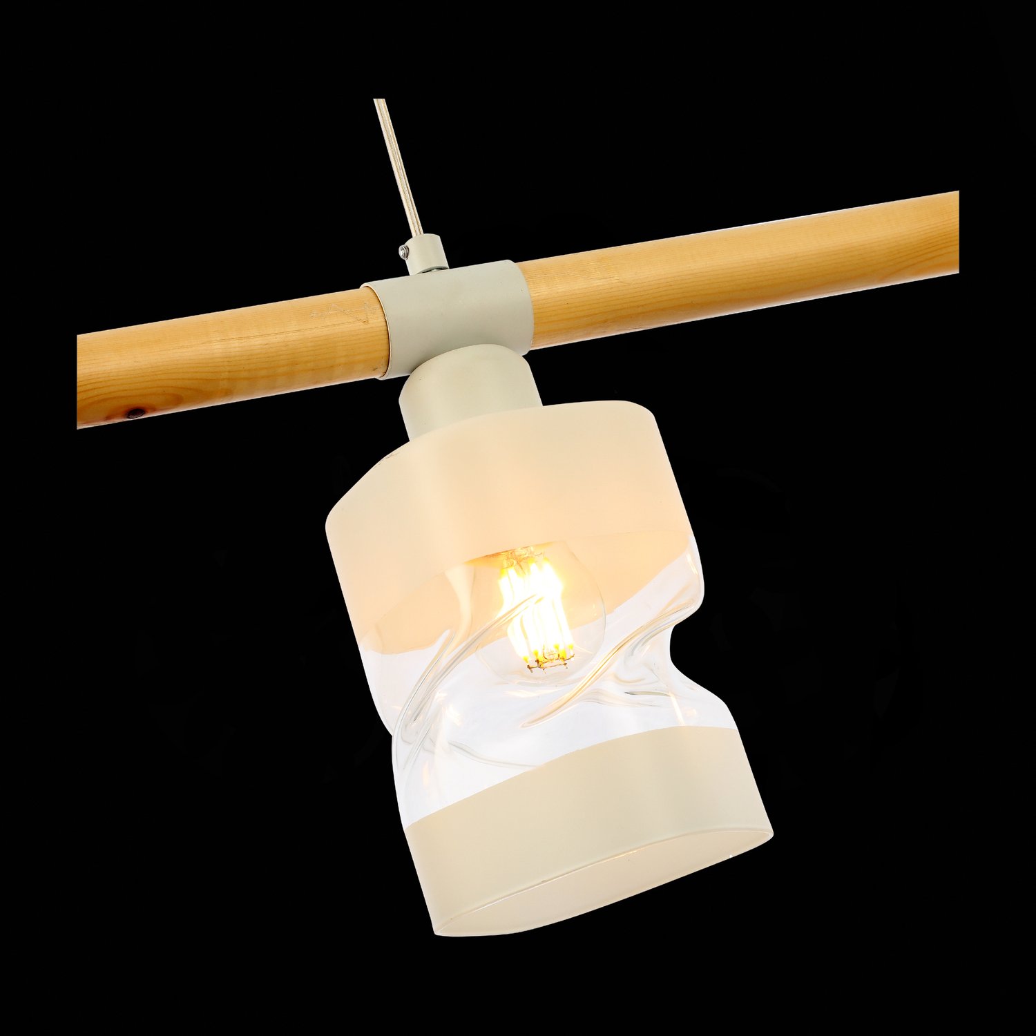 SLE114503-03 Светильник подвесной Белый, Светлое дерево/Белый, Прозрачный E27 3*60W ABIRITTO