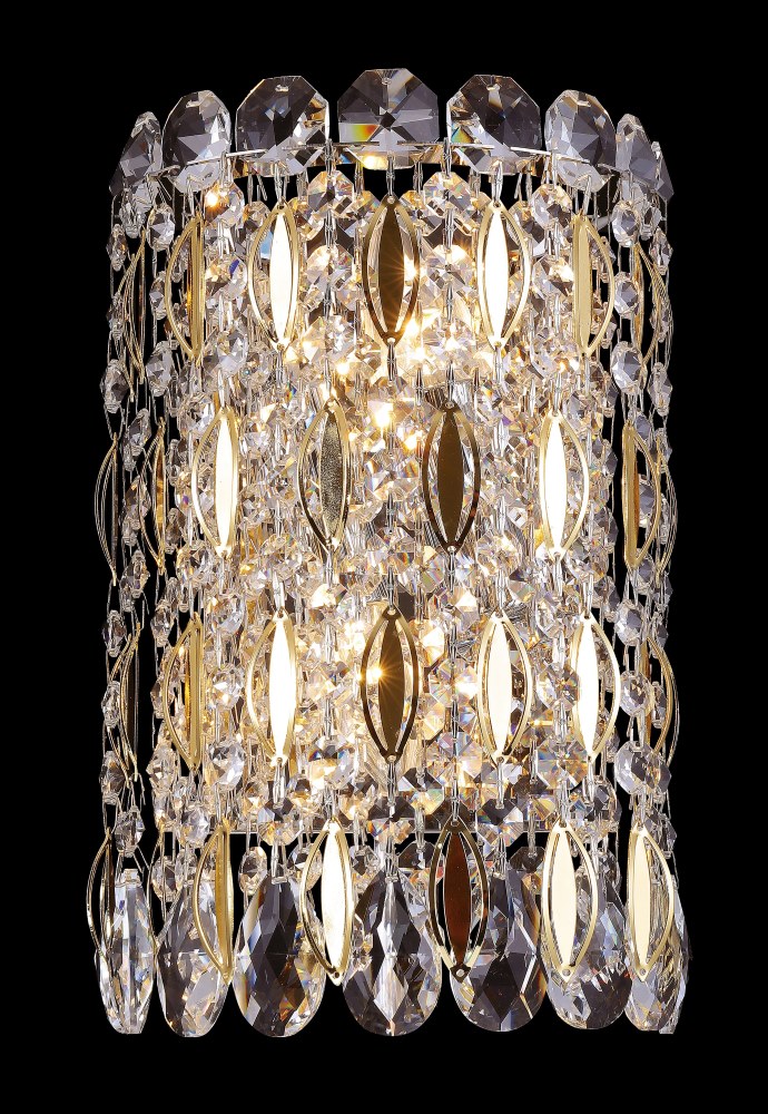 Crystal Lux Бра Crystal Lux LIRICA AP2 CHROME/GOLD-TRANSPARENT