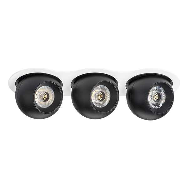i636747474 Светильник INTERO LED9W*3 850LM*3 24G БЕЛЫЙ/ЧЕРНЫЙ 4000K (217636+217074+217074+217074)