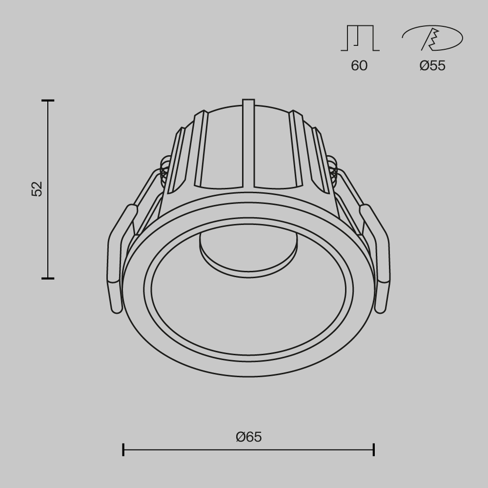 Встраиваемый светильник Technical DL043-01-10W3K-D-RD-W
