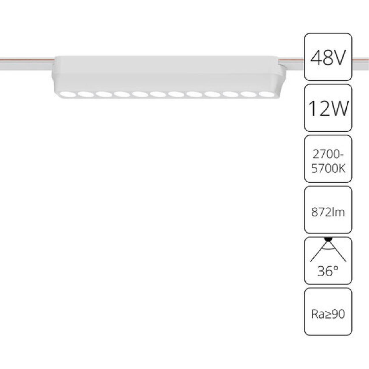 A2954PL-1WH СВЕТИЛЬНИК ПОТОЛОЧНЫЙ RAPID 48В 12Вт макс 872лм 2700-5700К 95+ 36° smart