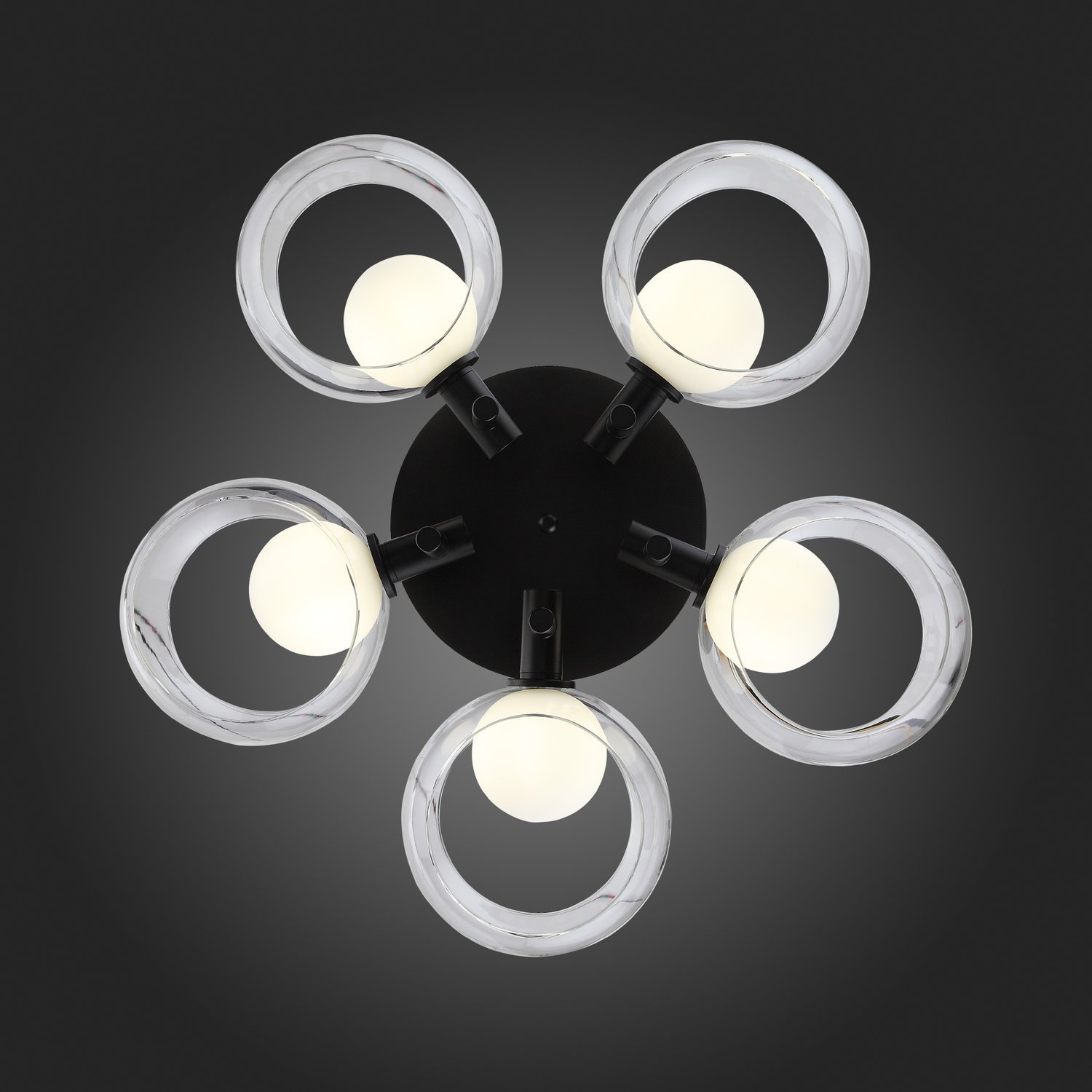 SL1483.402.05 Светильник потолочный ST-Luce Черный/Прозрачный, Белый G9 5*5W ELLETO