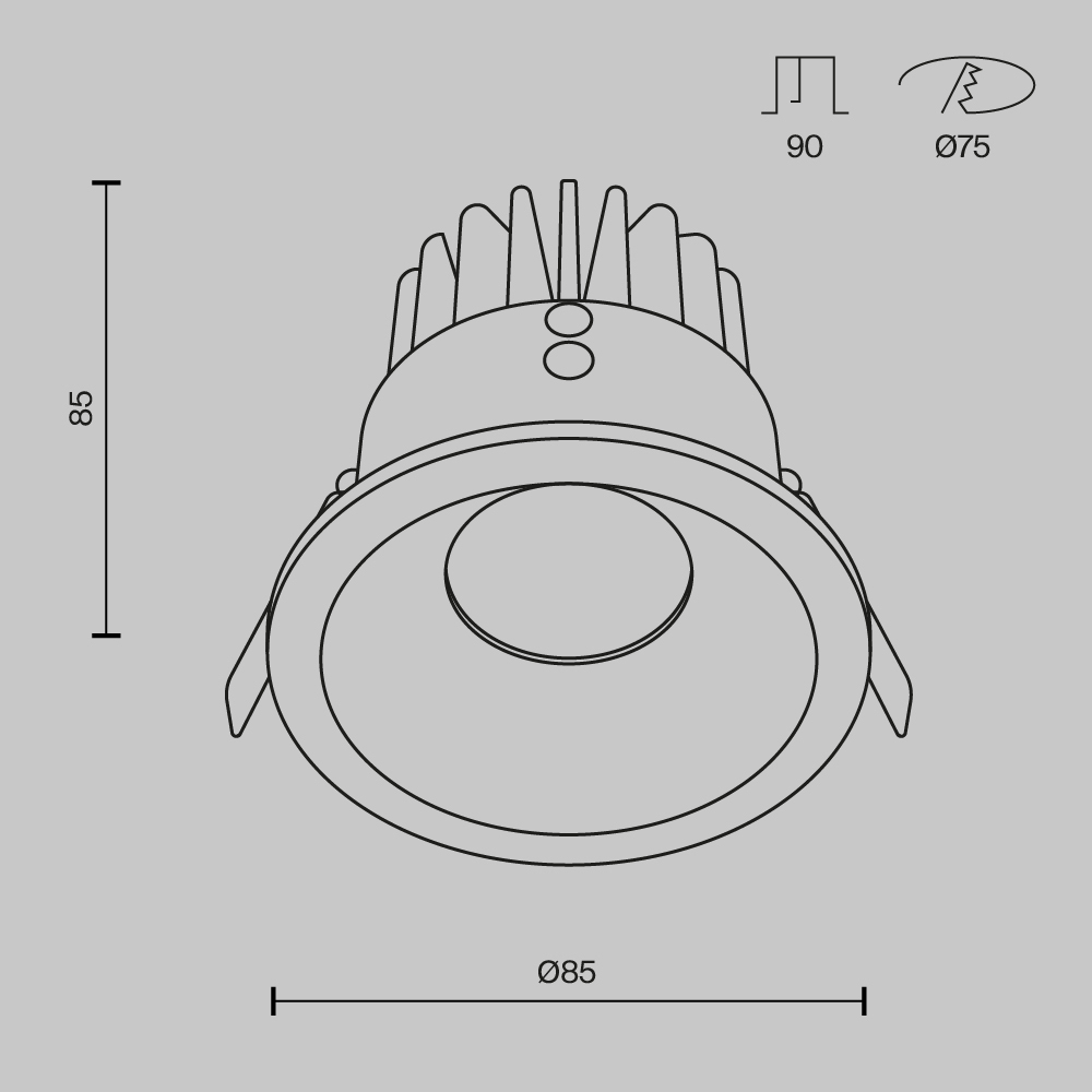 Встраиваемый светильник Technical DL034-L12W3K-D-B