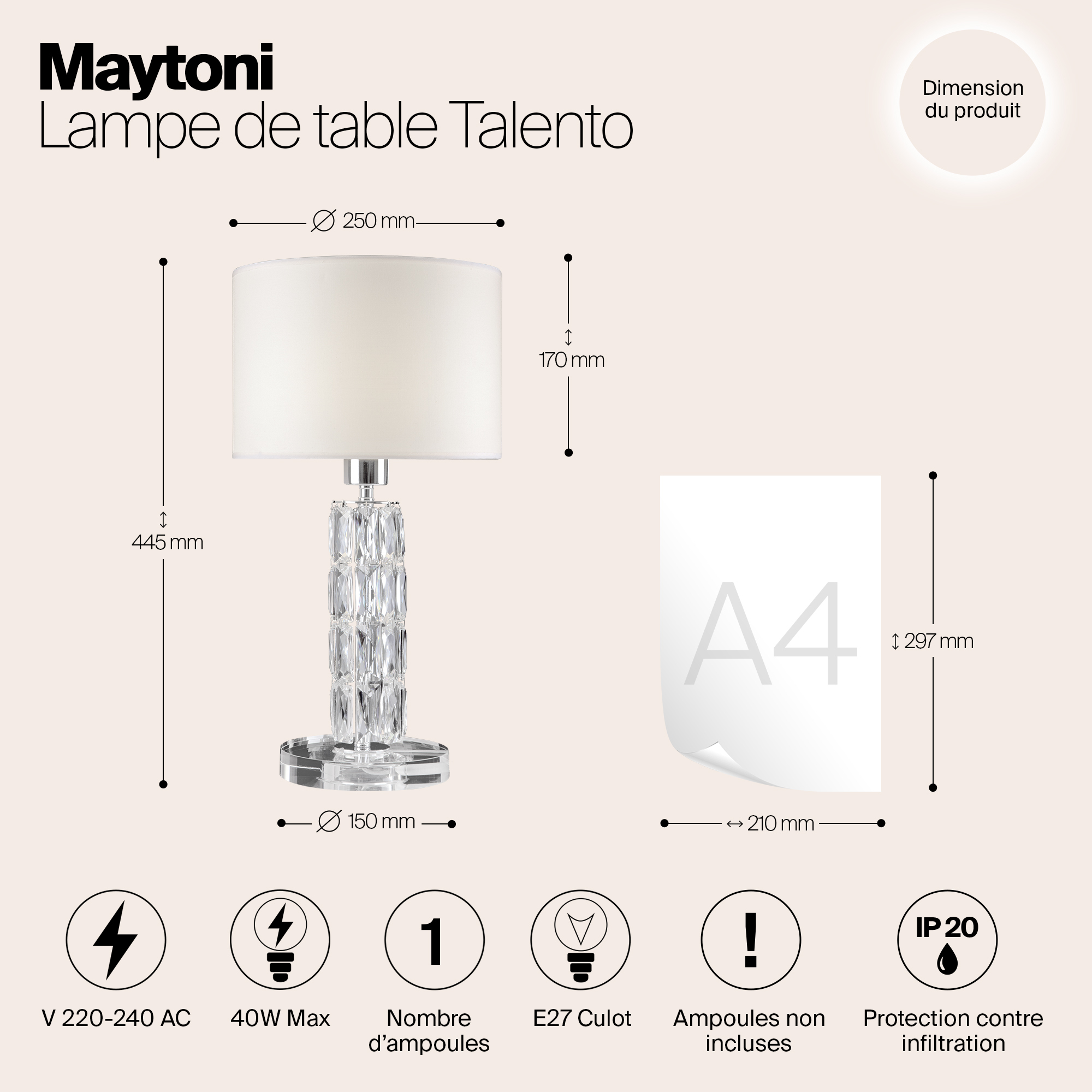 Настольный светильник Maytoni DIA008TL-01CH