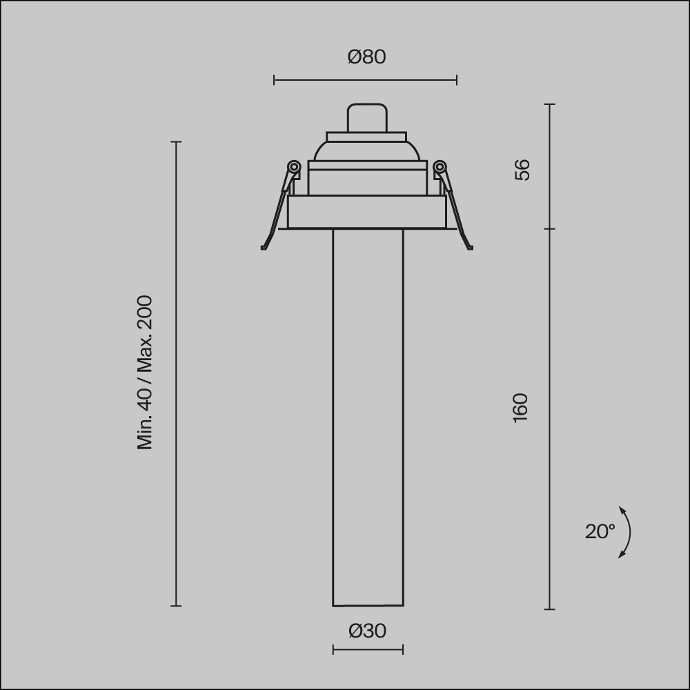 Встраиваемый светильник Technical C140RS-L200-7W4K-W